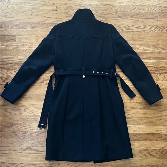 Zara Black Belted Winter Coat - Picture 6 of 6